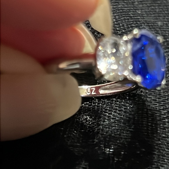14k white gold and cz ring. - Picture 6 of 6